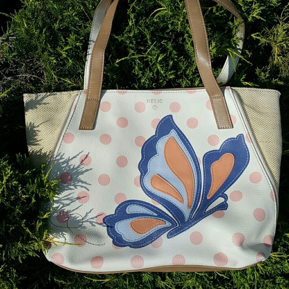 Relic butterfly expandable tote bag